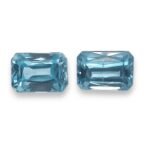 3.76 Carat Natural Blue Zircon - Emerald Cut Gemstone for Jewellery