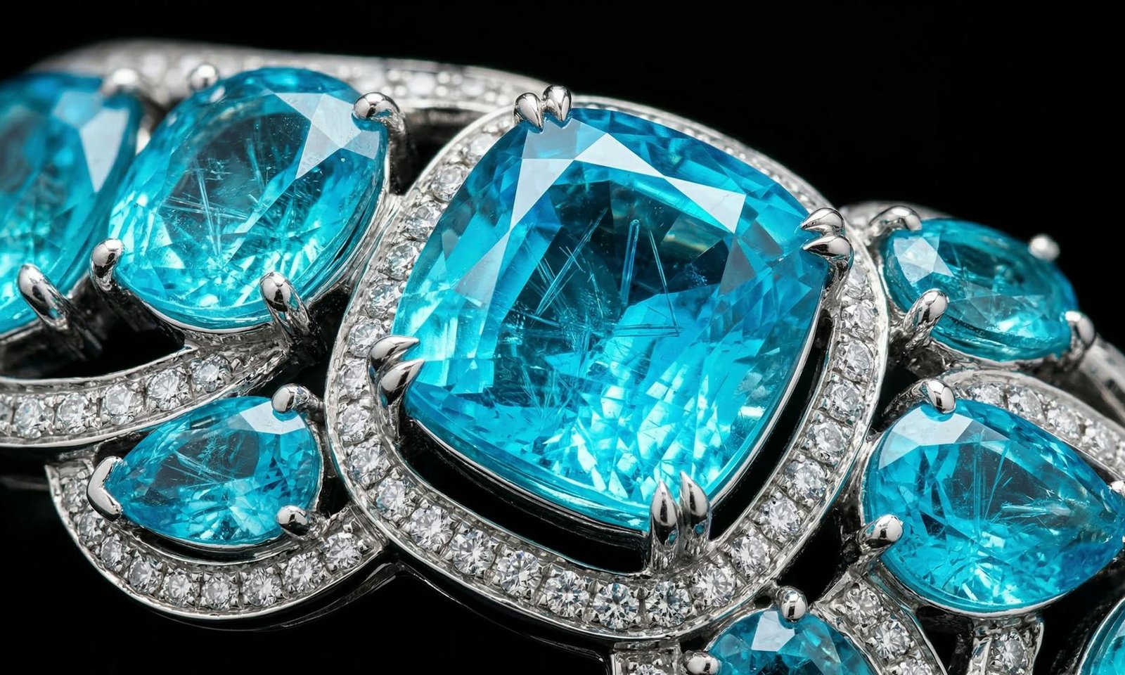 Stunning vintage tourmaline and diamond jewelry with intricate design.